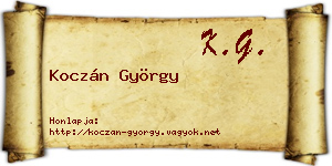 Koczán György névjegykártya