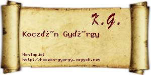 Koczán György névjegykártya