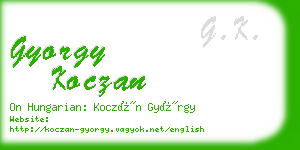 gyorgy koczan business card